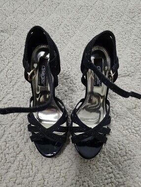 Black Strappy Evening Heels by